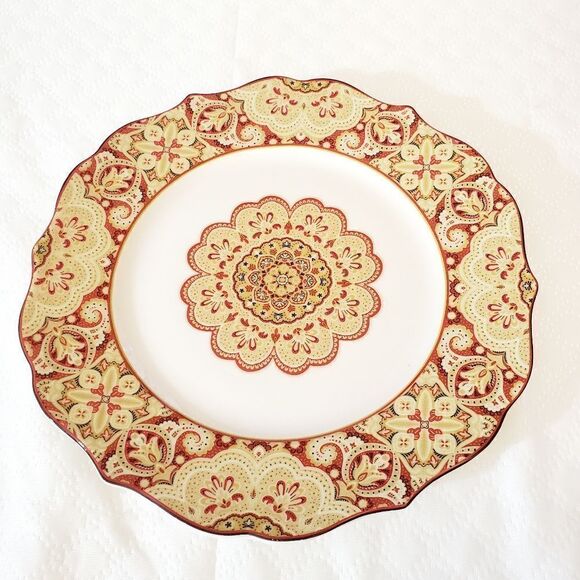 222 Fifth "Lyria Saffron " Fine China Platter - Picture 1 of 6